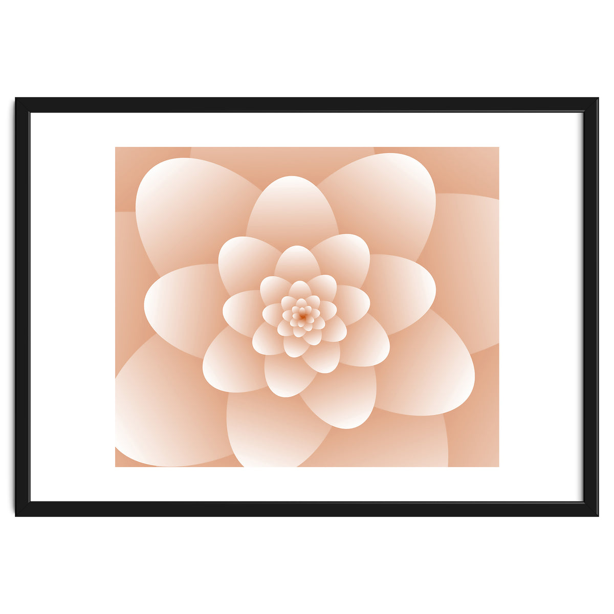 3d Abstract Orange Floral Spiral