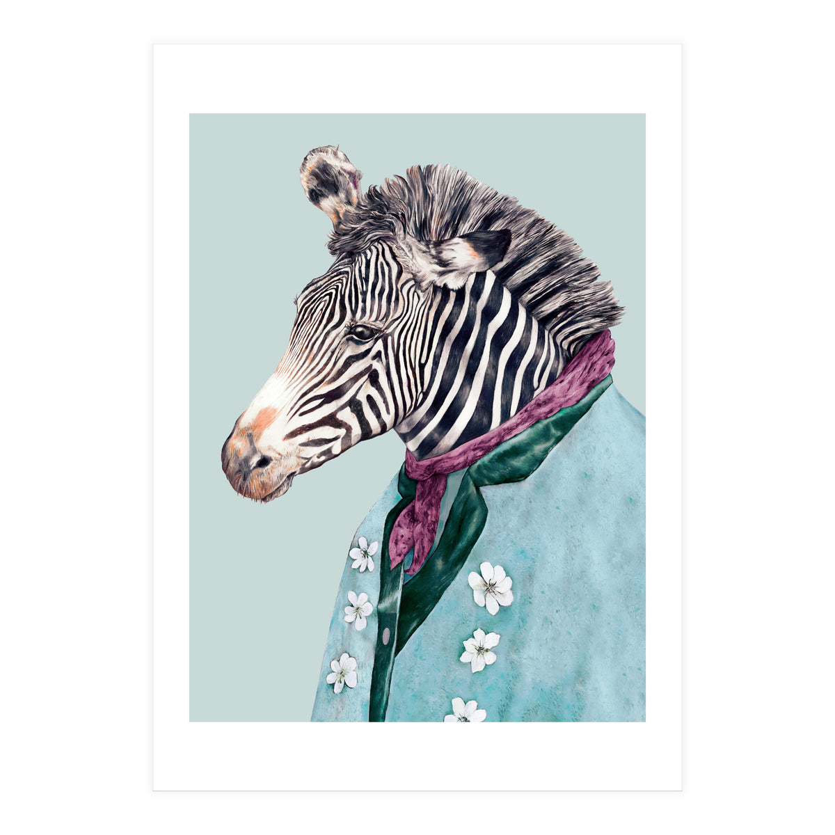 Zebra Blue (Print Only)