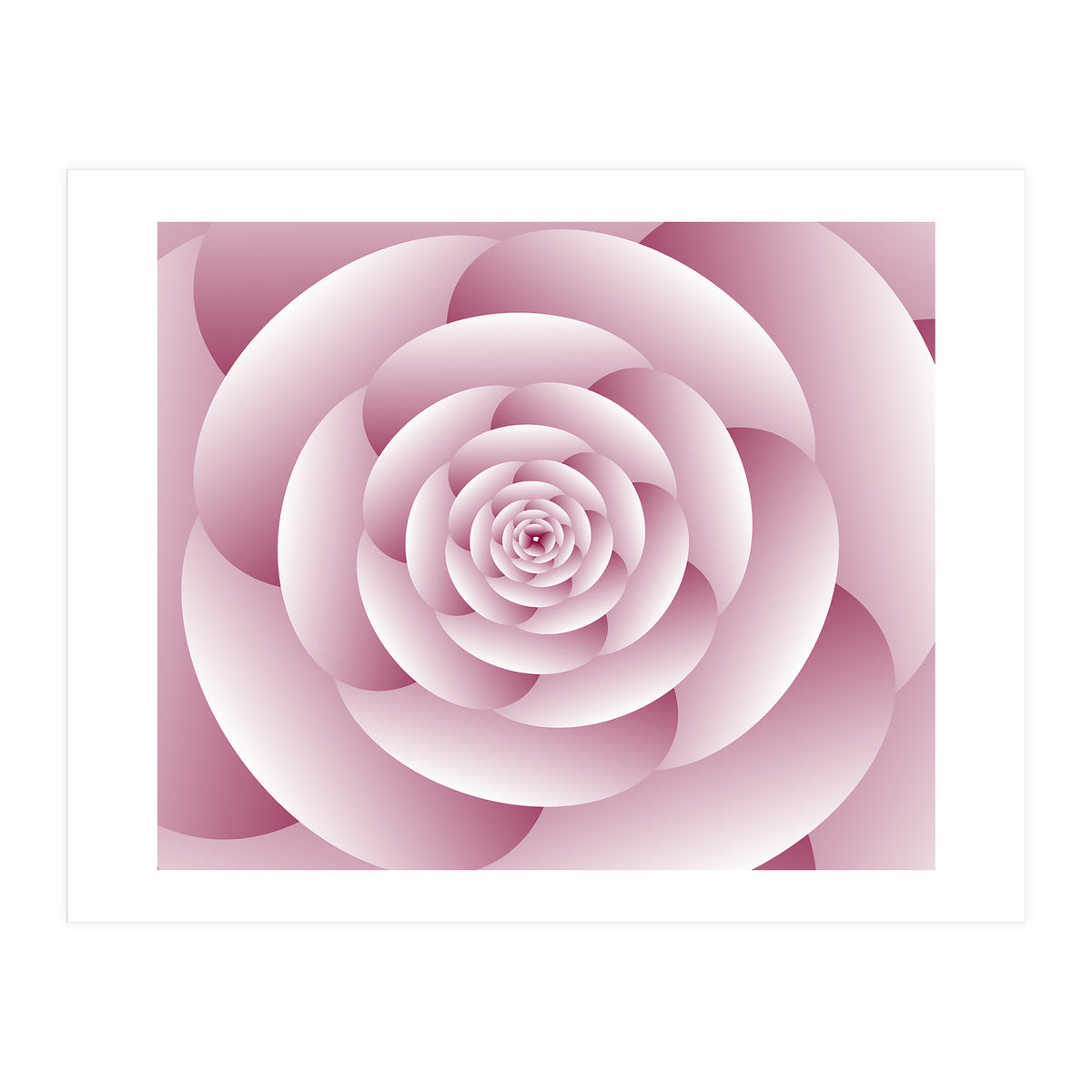 Abstract Rose Spiral 3D Art (Print Only)