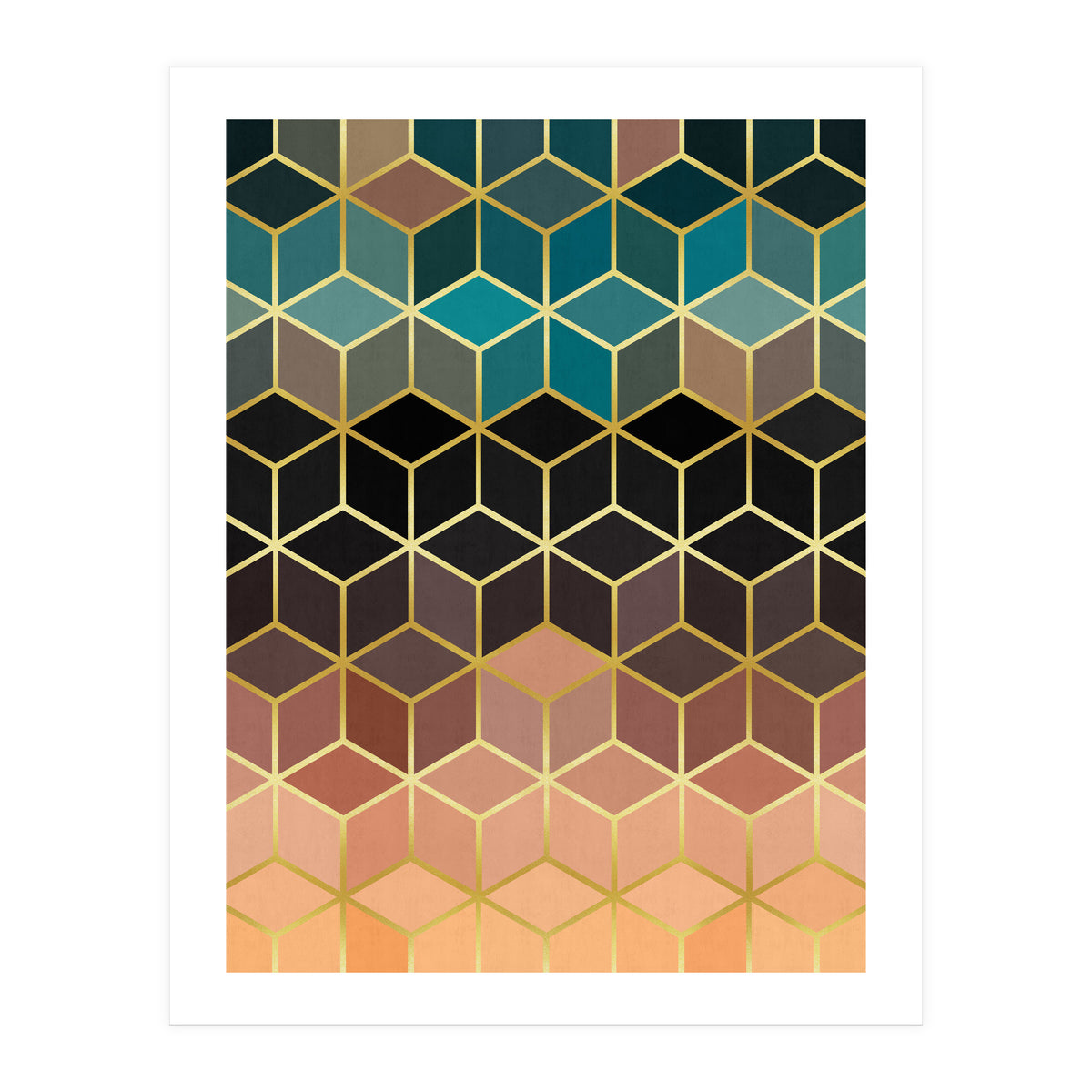 Colorful and golden pattern III (Print Only)