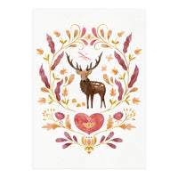 Floral Stag | Earthy Colours (Print Only)