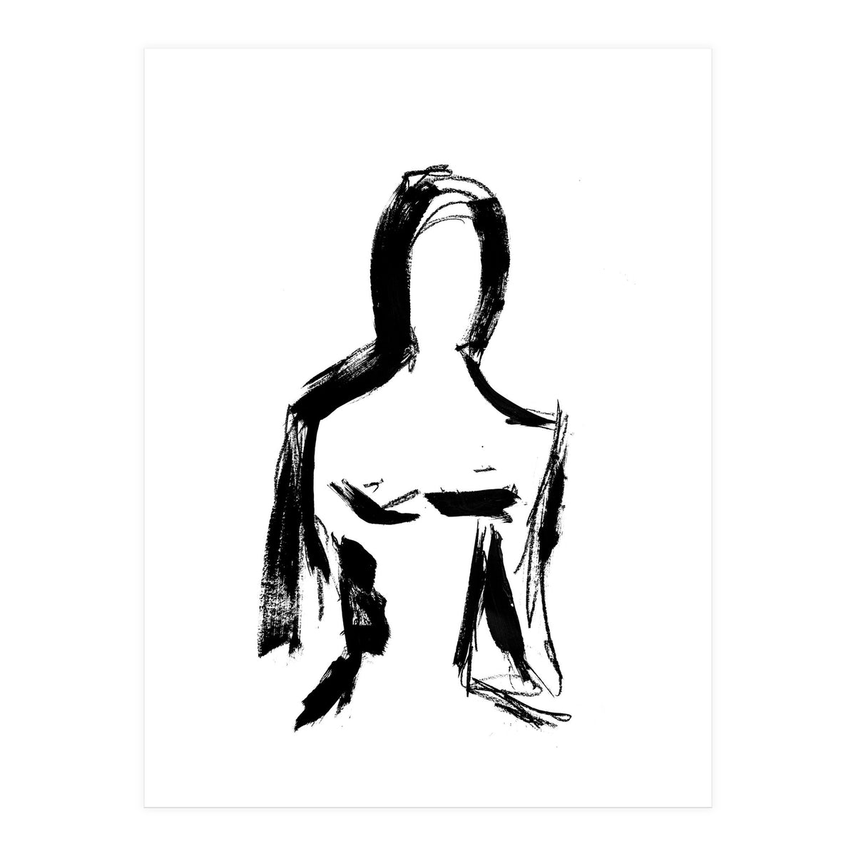 Abstract Monochrome Female Figure (Print Only)