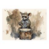 Bush Baby Playing Drum Watercolor Painting (Print Only) thumbnail