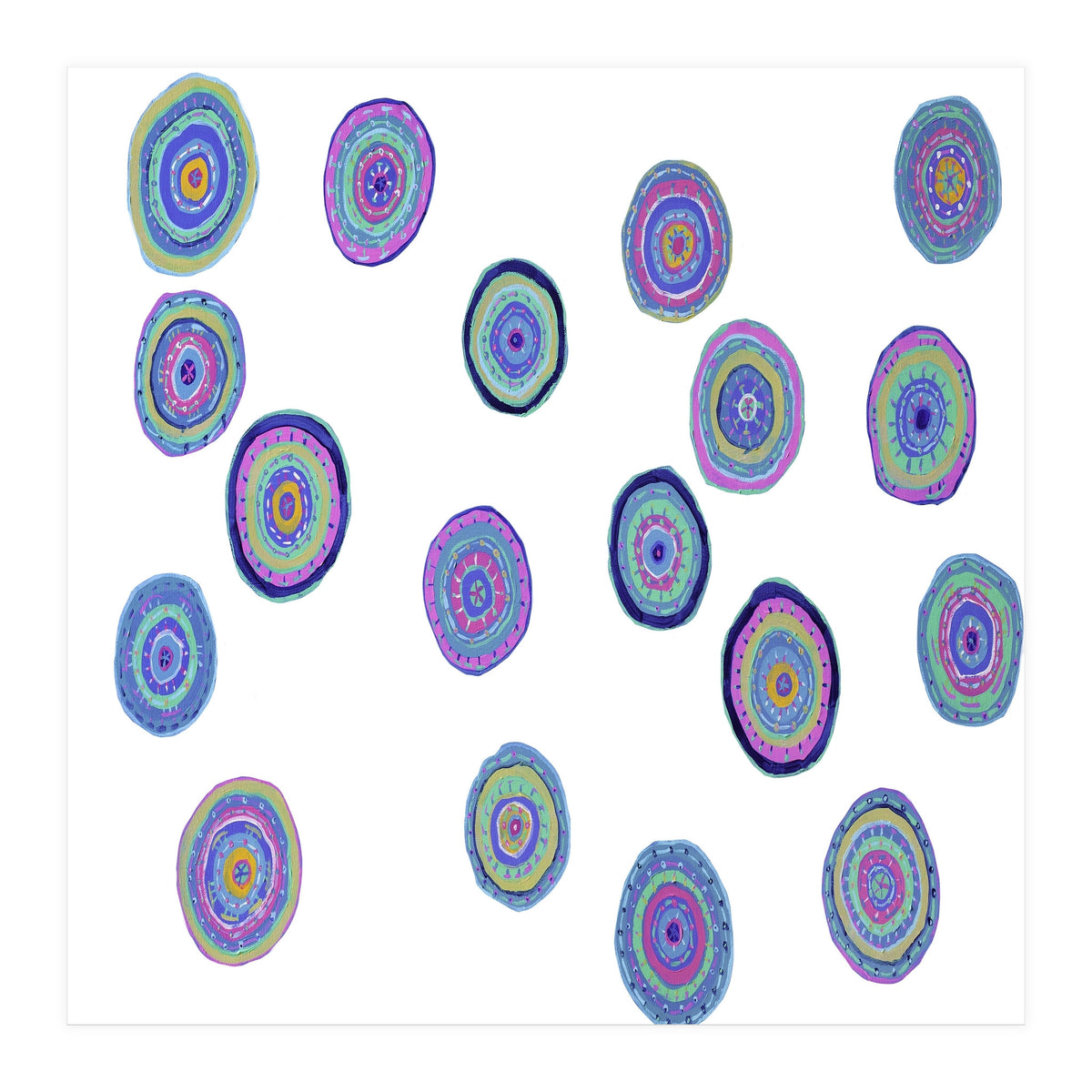 Orbs Dance (white) (Print Only)