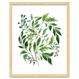 Botanical Abundance, Fresh Green Nature Watercolor Painting, Vibrant Leaves Minimal Illustration thumbnail