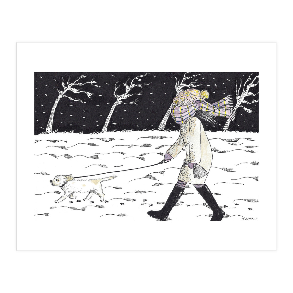 Bitter Cold Night Stroll (Print Only)