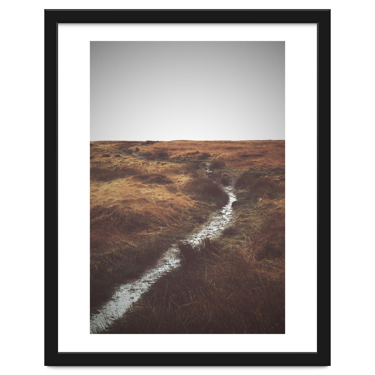 Bleak winter landscape of Saddleworth Moor