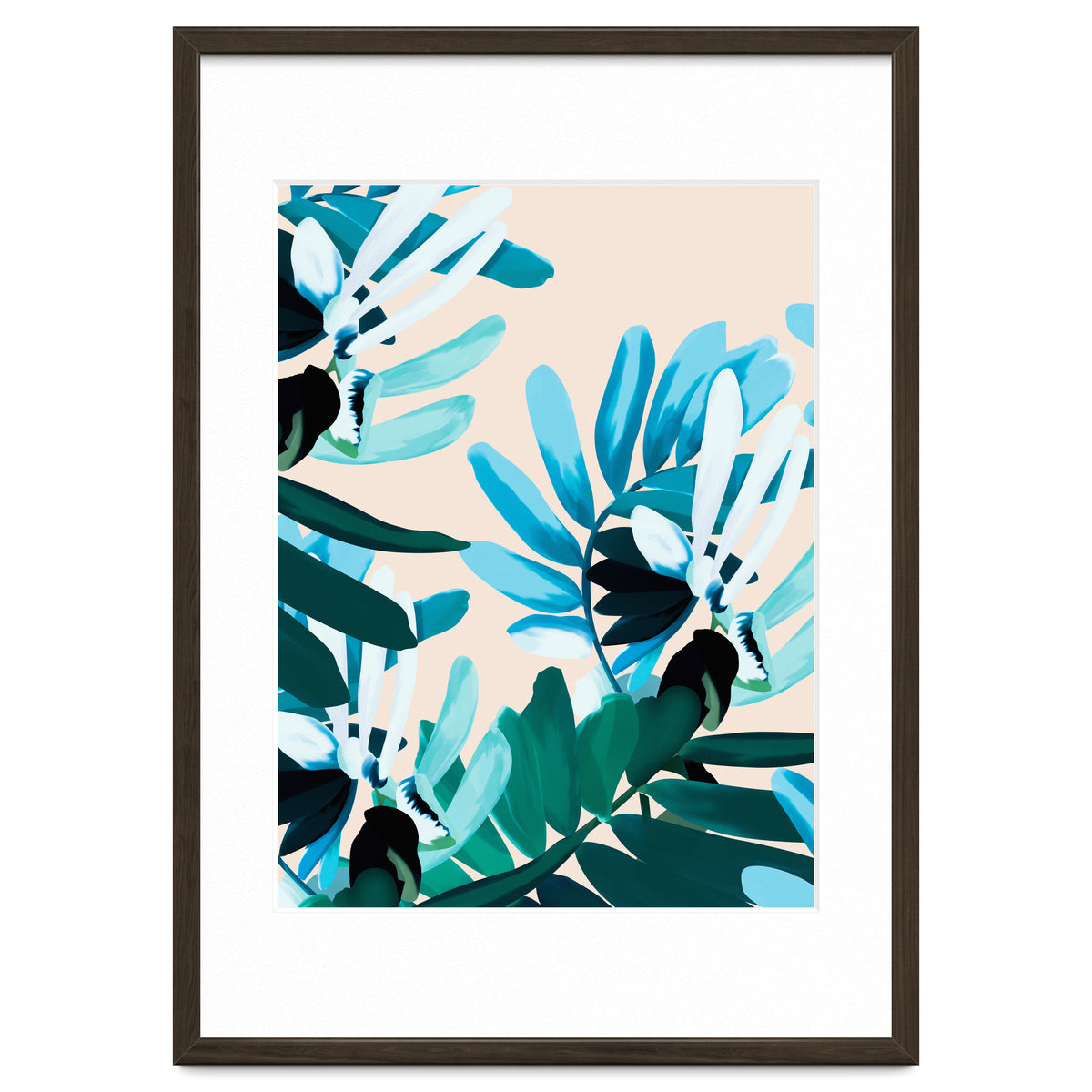 Large bluish botanical leaves