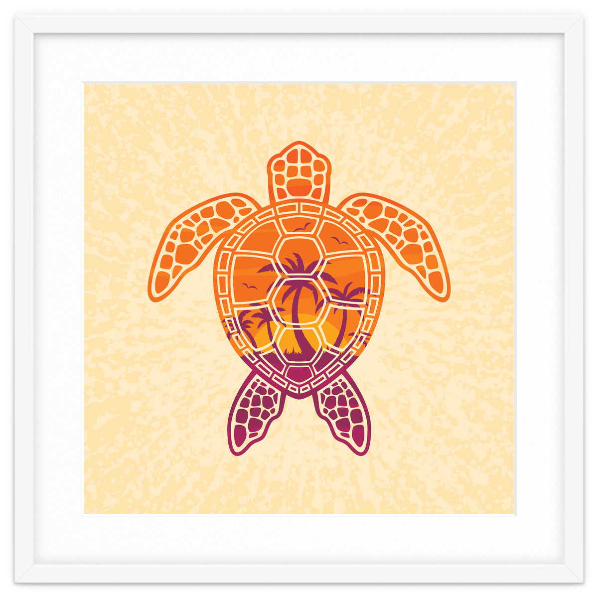 Tropical Sunset Sea Turtle Design