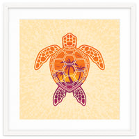 Tropical Sunset Sea Turtle Design