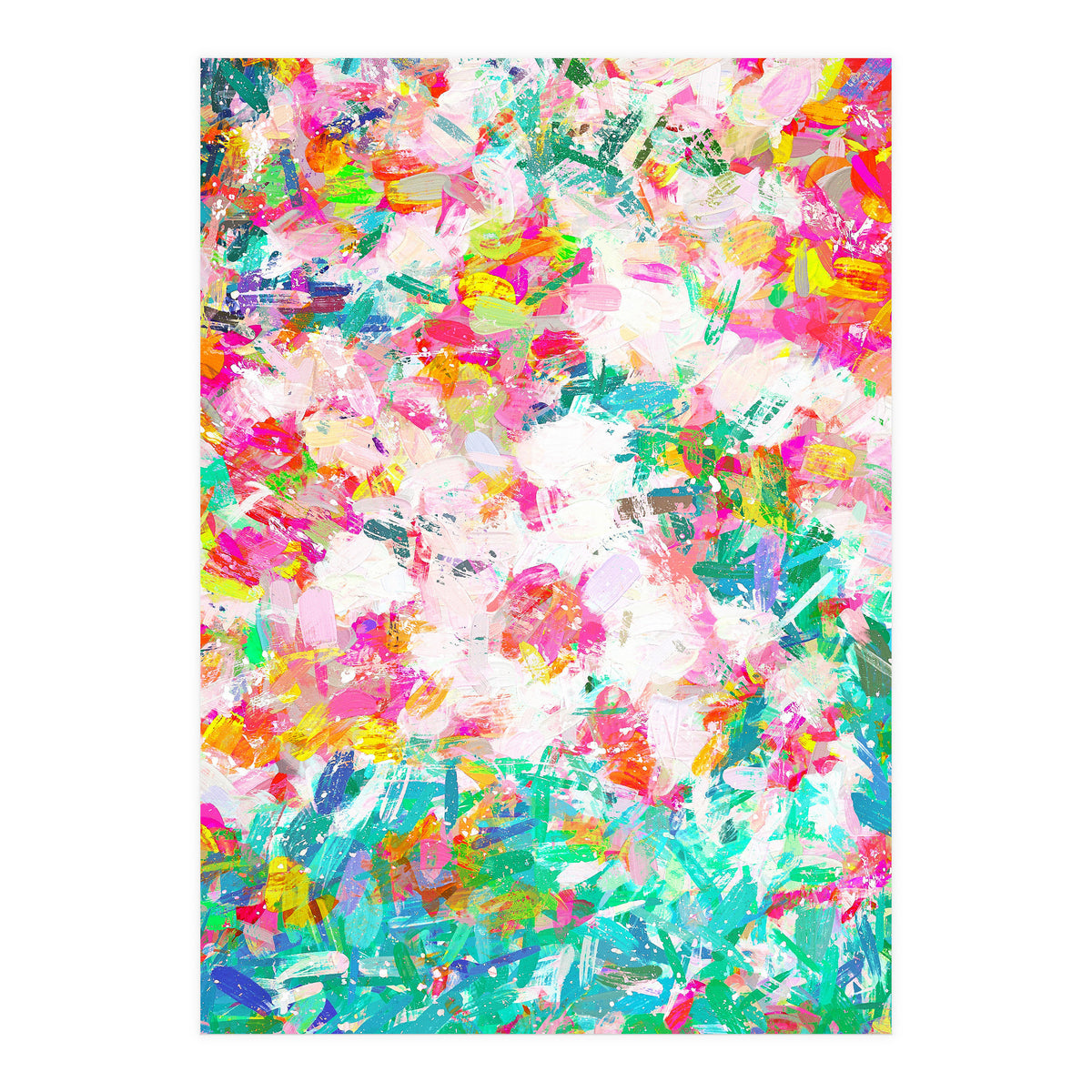 Painted Joy | Abstract Botanical Floral Nature Painting | Spring Meadow Garden (Print Only)