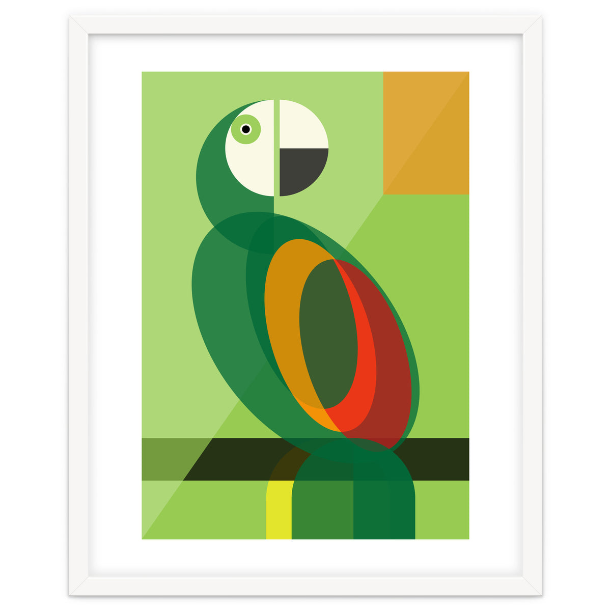 Mid Century Geometric Parrot