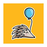 Kawaii Cute Hedgehog With Balloon (Print Only) thumbnail