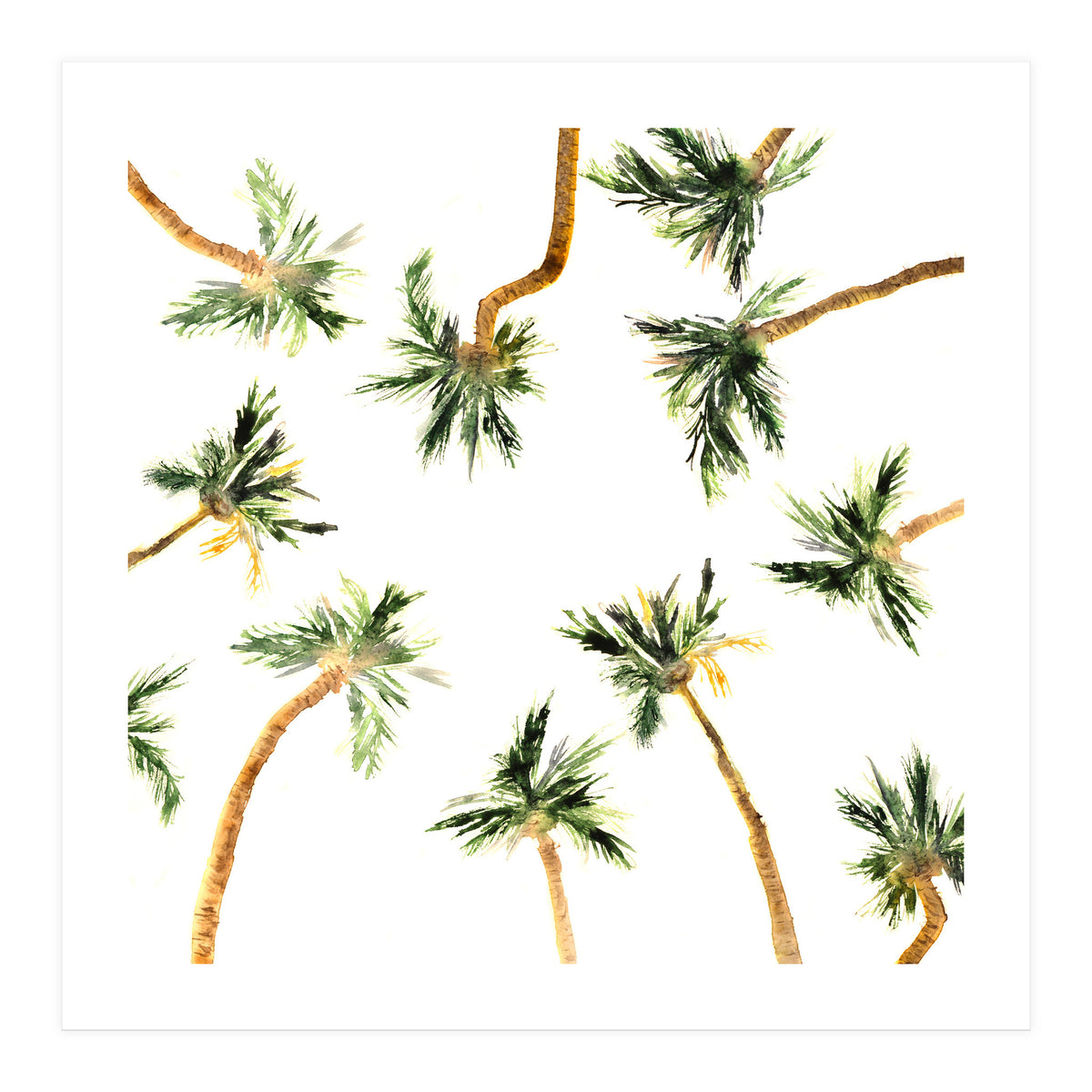 Under the coconut palms || watercolor (Print Only)