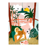 Pet Pals, Animals Lovers Illustration, Travel With Pets Modern Bohemian Painting (Print Only) thumbnail