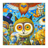 Chaotic and Colorful Fantasy Creatures Art Print (Print Only)