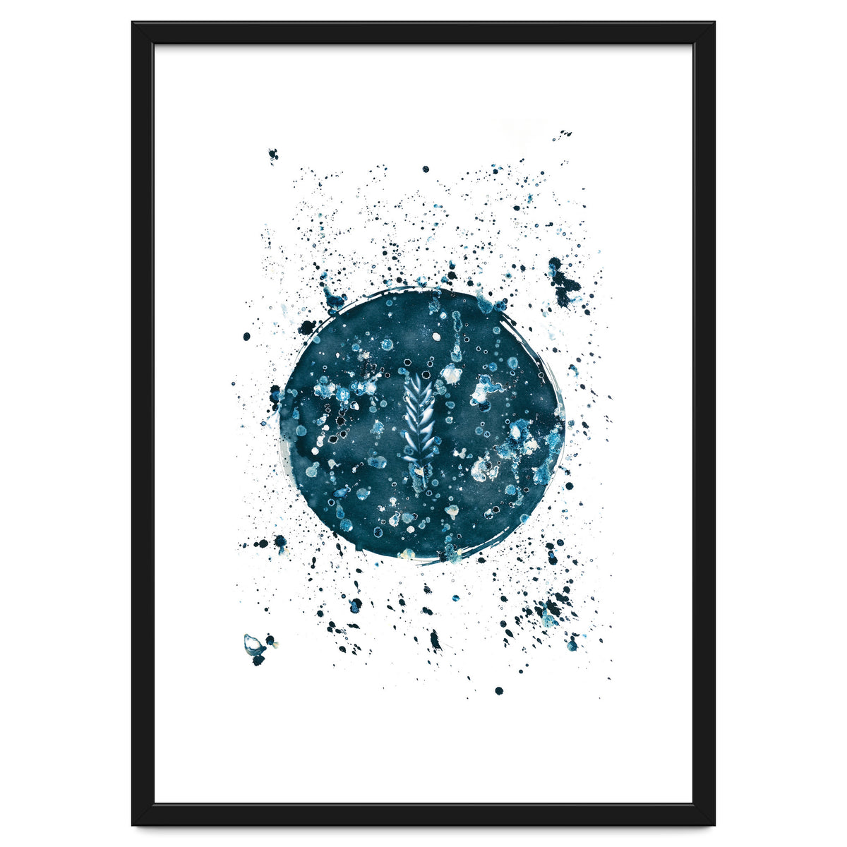 Indigo Blue Botanical Leaves No. 8