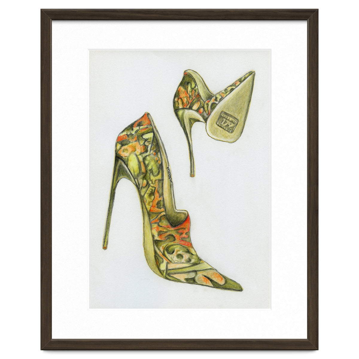 Green stiletto shoes