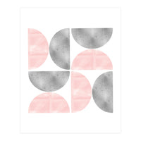 Half Moon Blush And Grey Abstract  (Print Only)