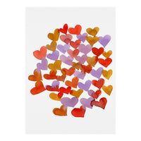 Watercolor melting hearts - retro (Print Only)