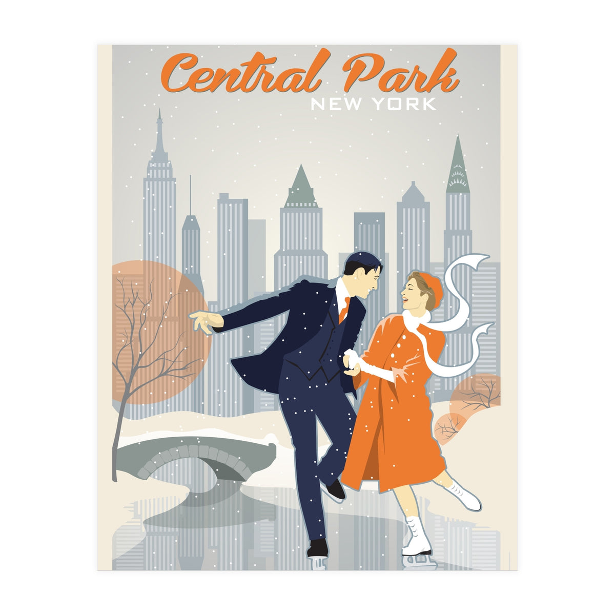 Skating in Central Park  (Print Only)