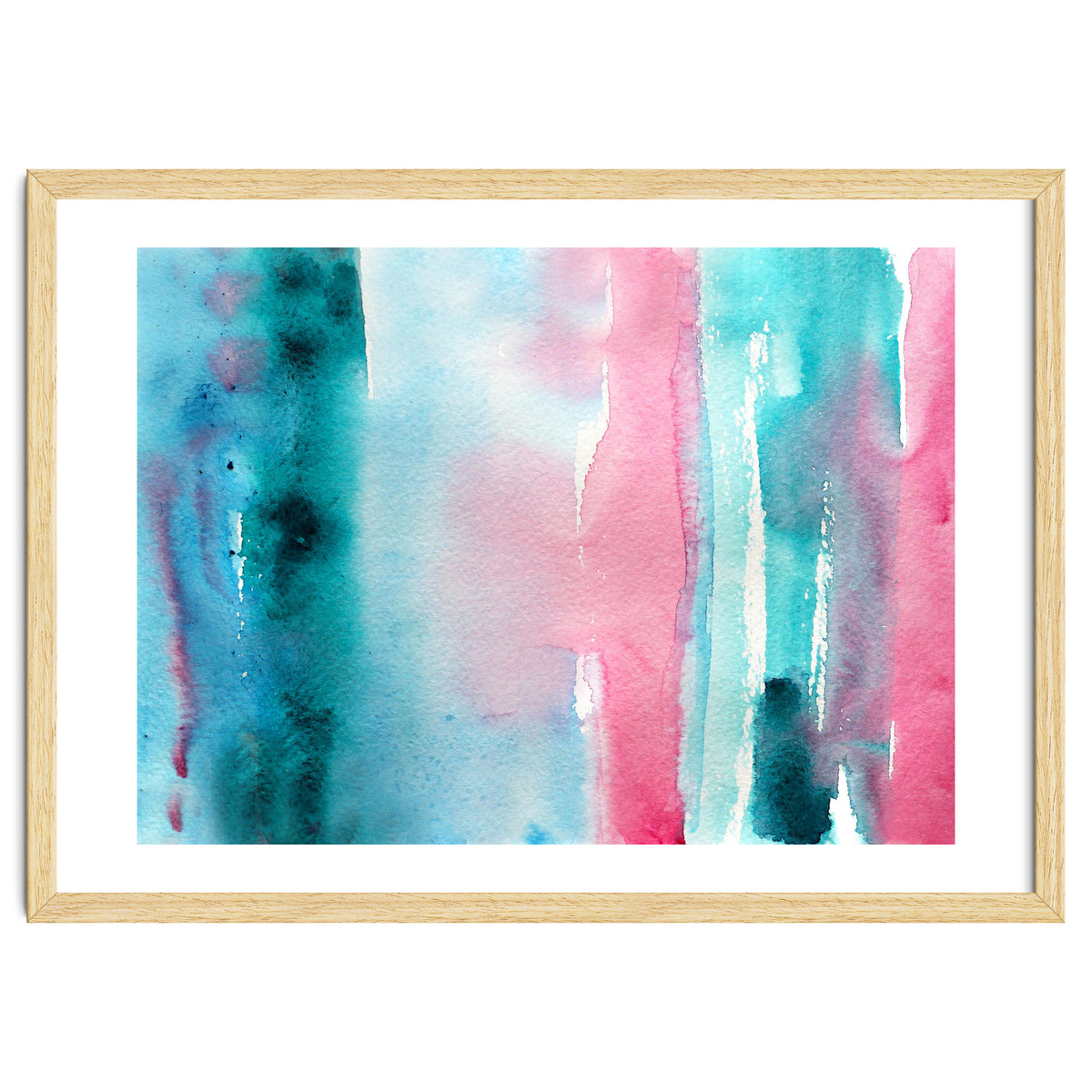 Turquoise love || abstract watercolor