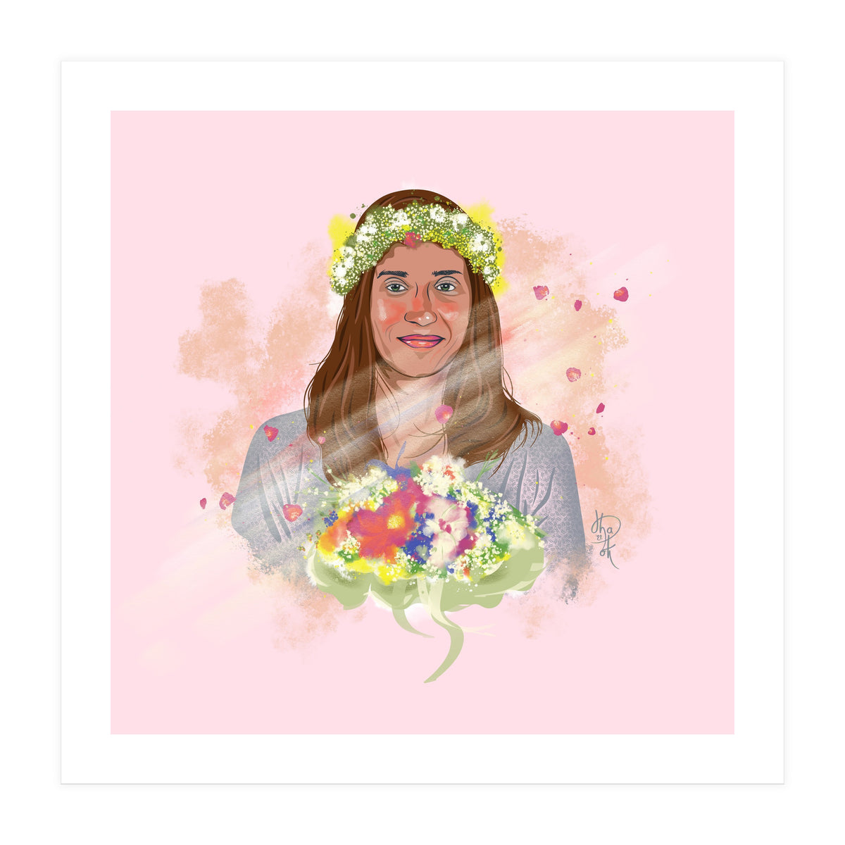 Girl In Wreath 3 (Print Only)