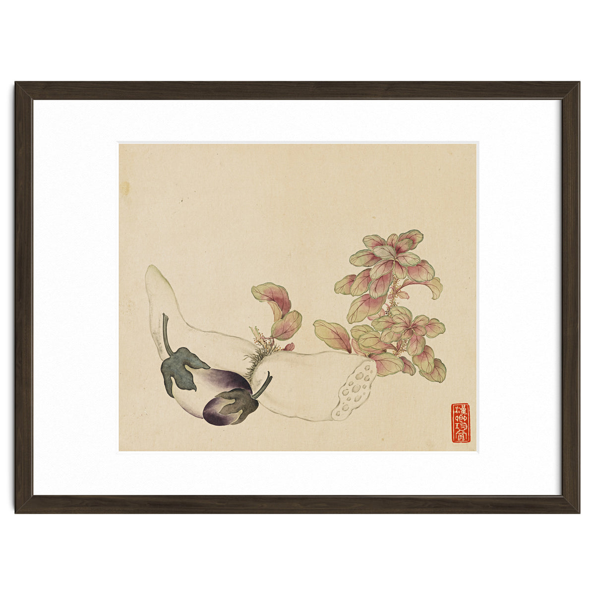 Wang Chengyu ~flowers, Vegetables, Fruits, Eggplant, Lotus Root