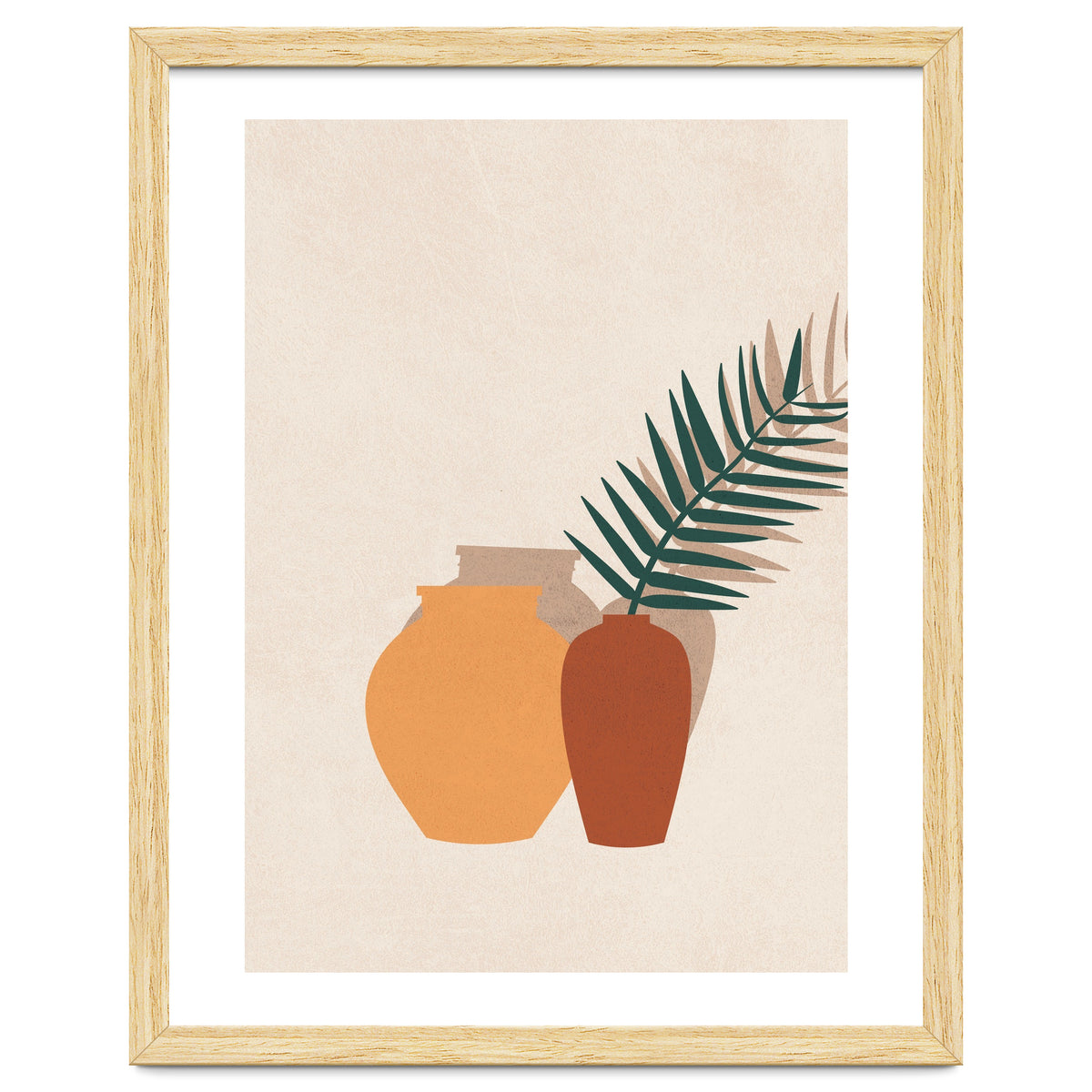 Tropical Palm Leaf Pottery Minimal Boho