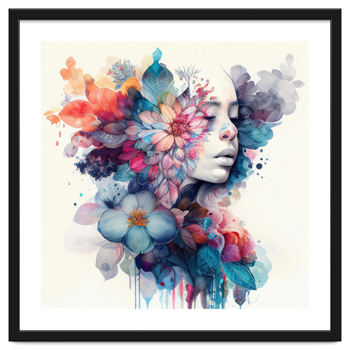 Watercolor Tropical Woman #5