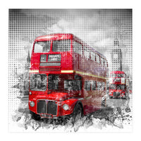 Graphic Art LONDON WESTMINSTER Red Buses (Print Only)
