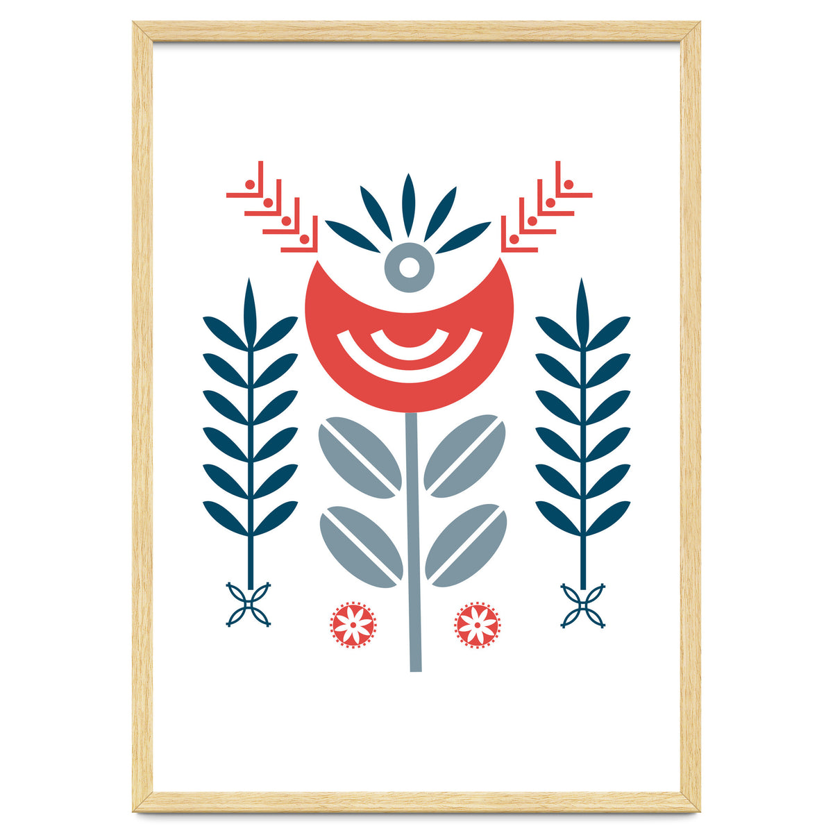 Scandi Folk Flower Pattern