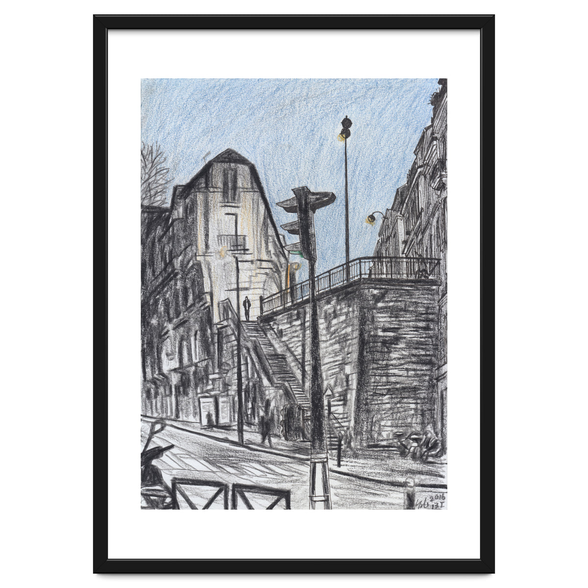 Cold afternoon on Artist Street in Paris