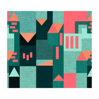 Green Klee houses (Print Only)