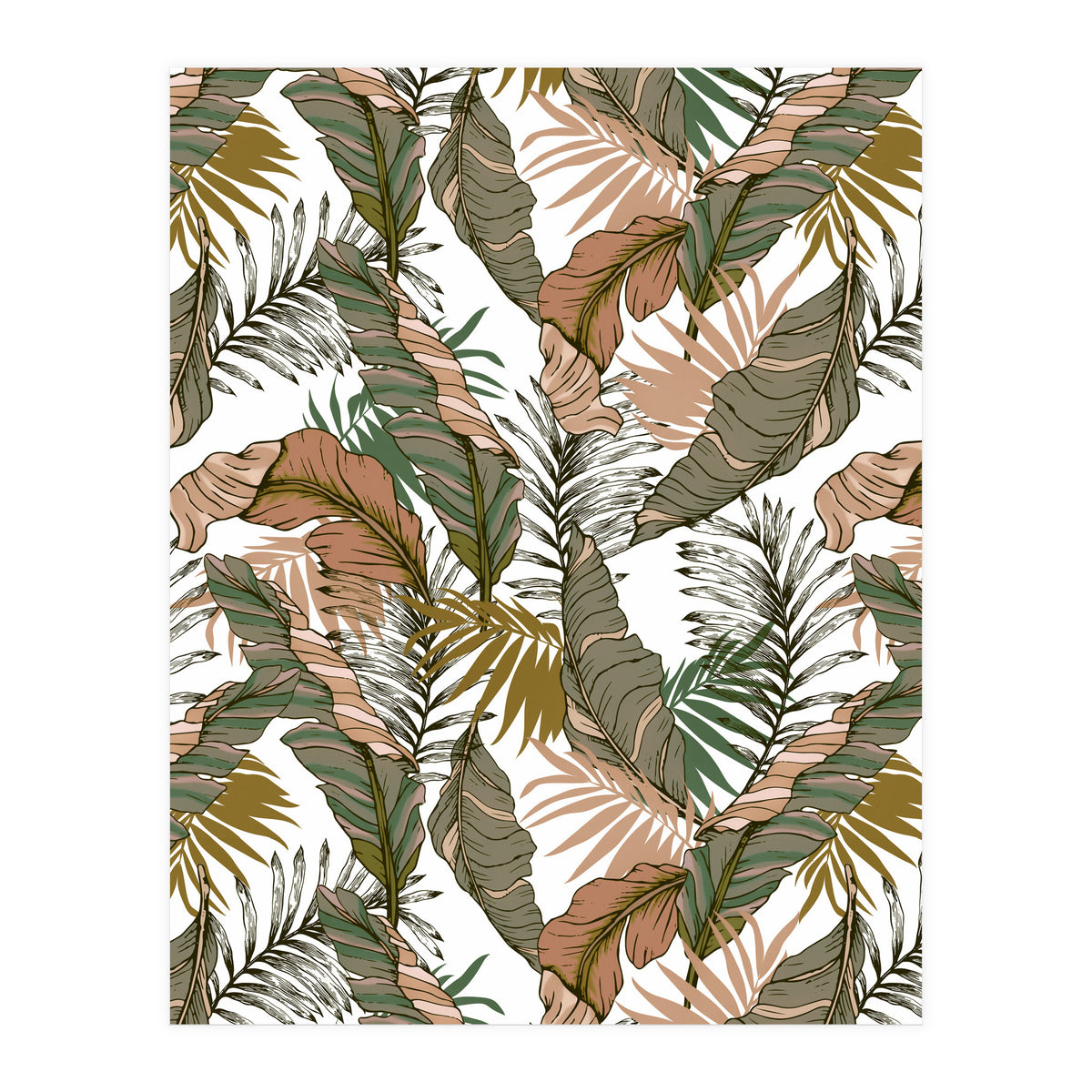 Drawing of wild tropical jungle I (Print Only)