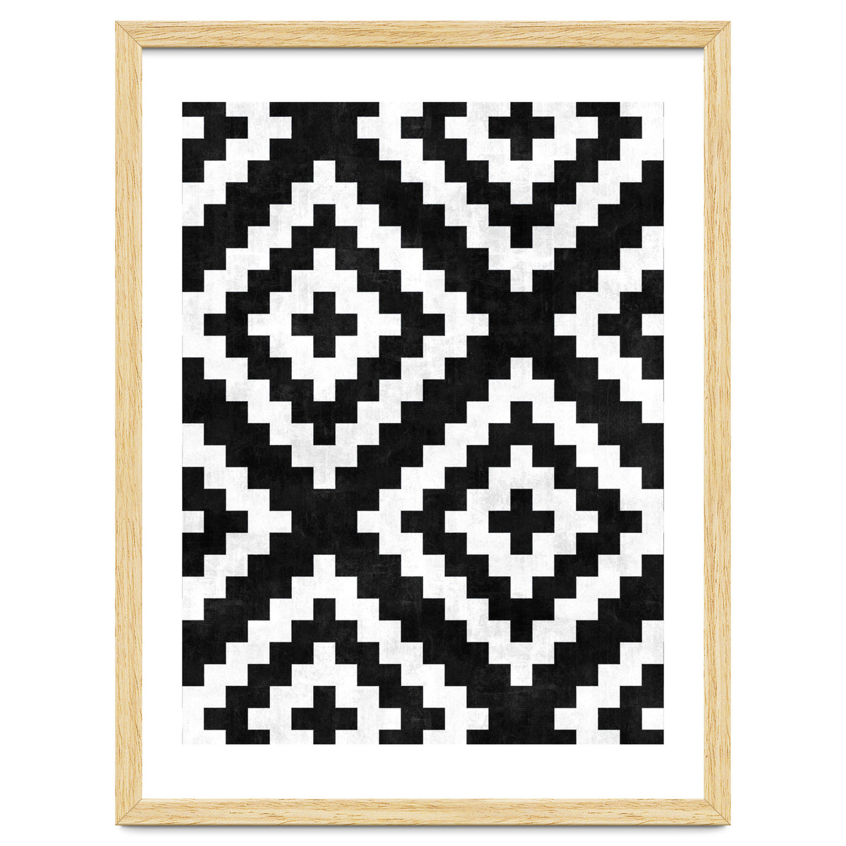 Urban Tribal Pattern No.17 - Aztec - Black and White Concrete