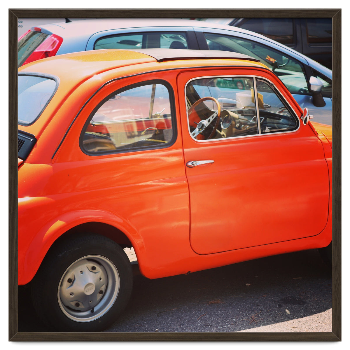 Classic orange Fiat 500
