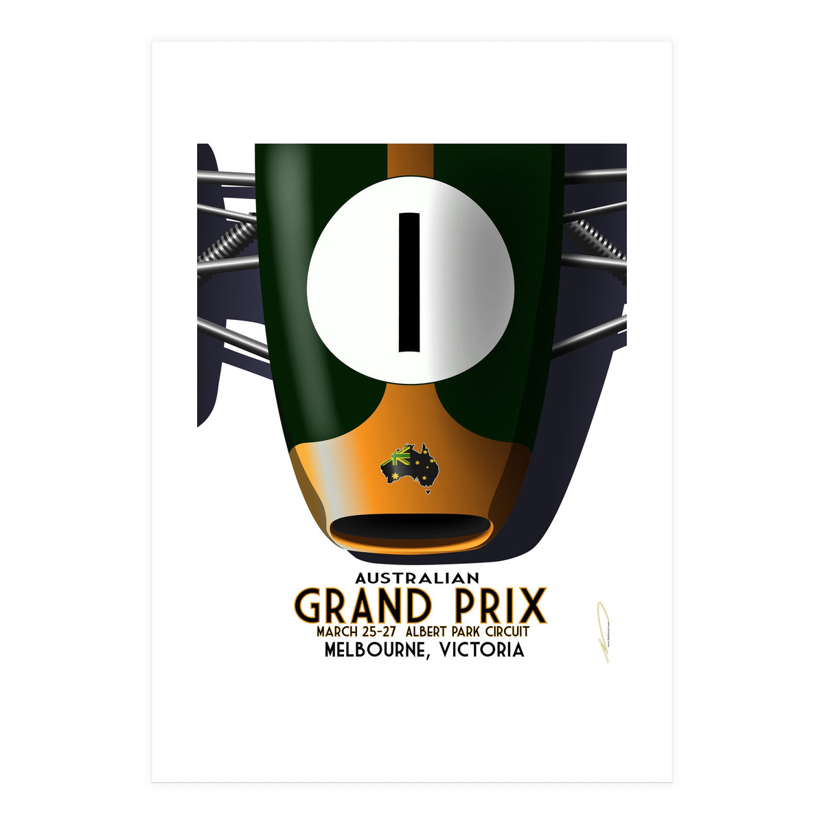 Australian Grand Prix Art Deco poster (Print Only)