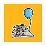 Kawaii Cute Hedgehog With Balloon (Print Only) thumbnail