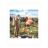 Alternate Reality, Surrealism Digital Photography, Space Flamingo Astronaut Collage (Print Only) thumbnail