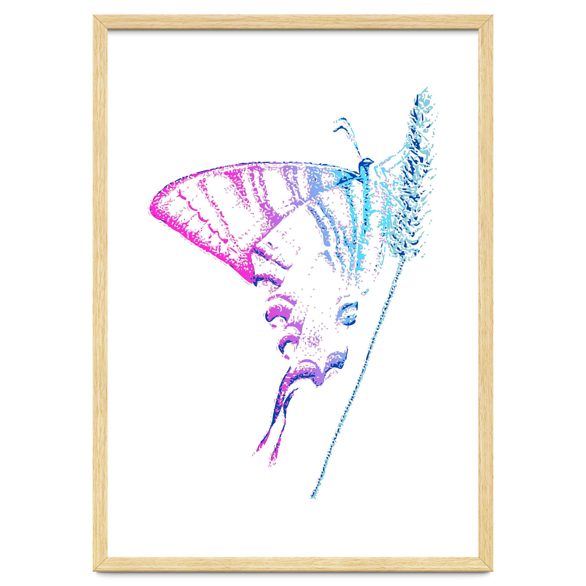 Swallowtail On Grass in Pinquoise