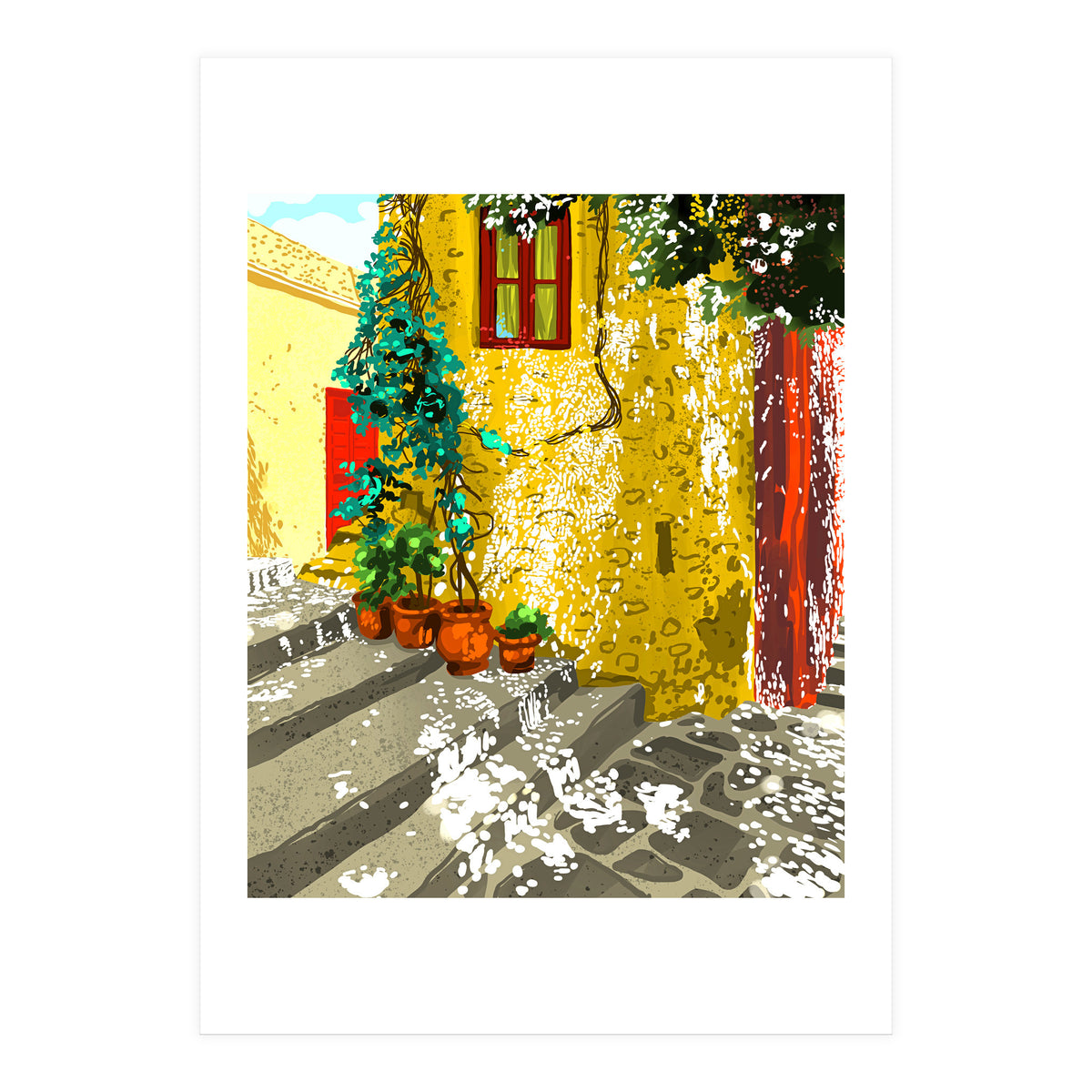 The Path to Peace | Summer Architecture Travel | Exotic Places Vintage Bohemian House (Print Only)