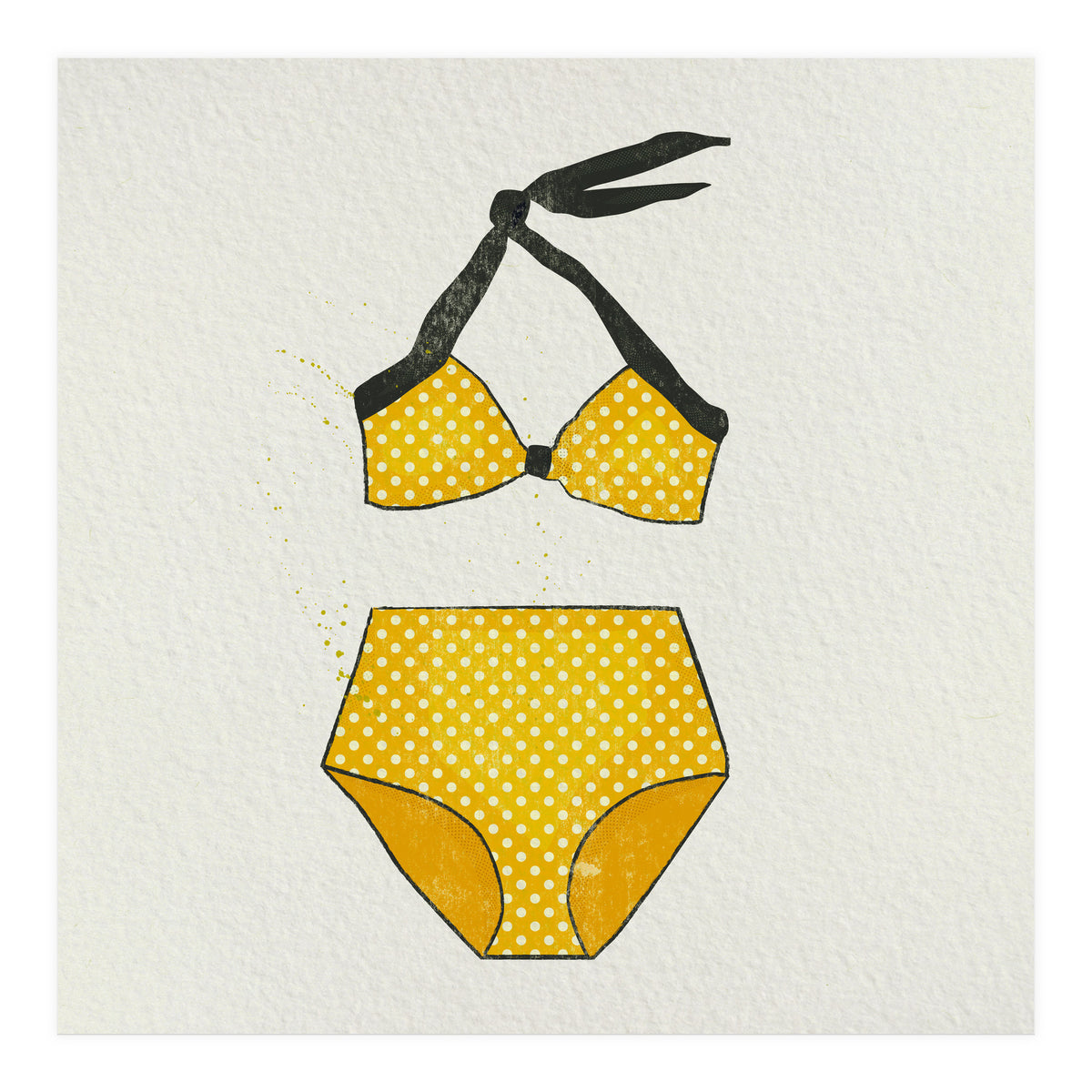 Yellow polka dot bikini (Print Only)