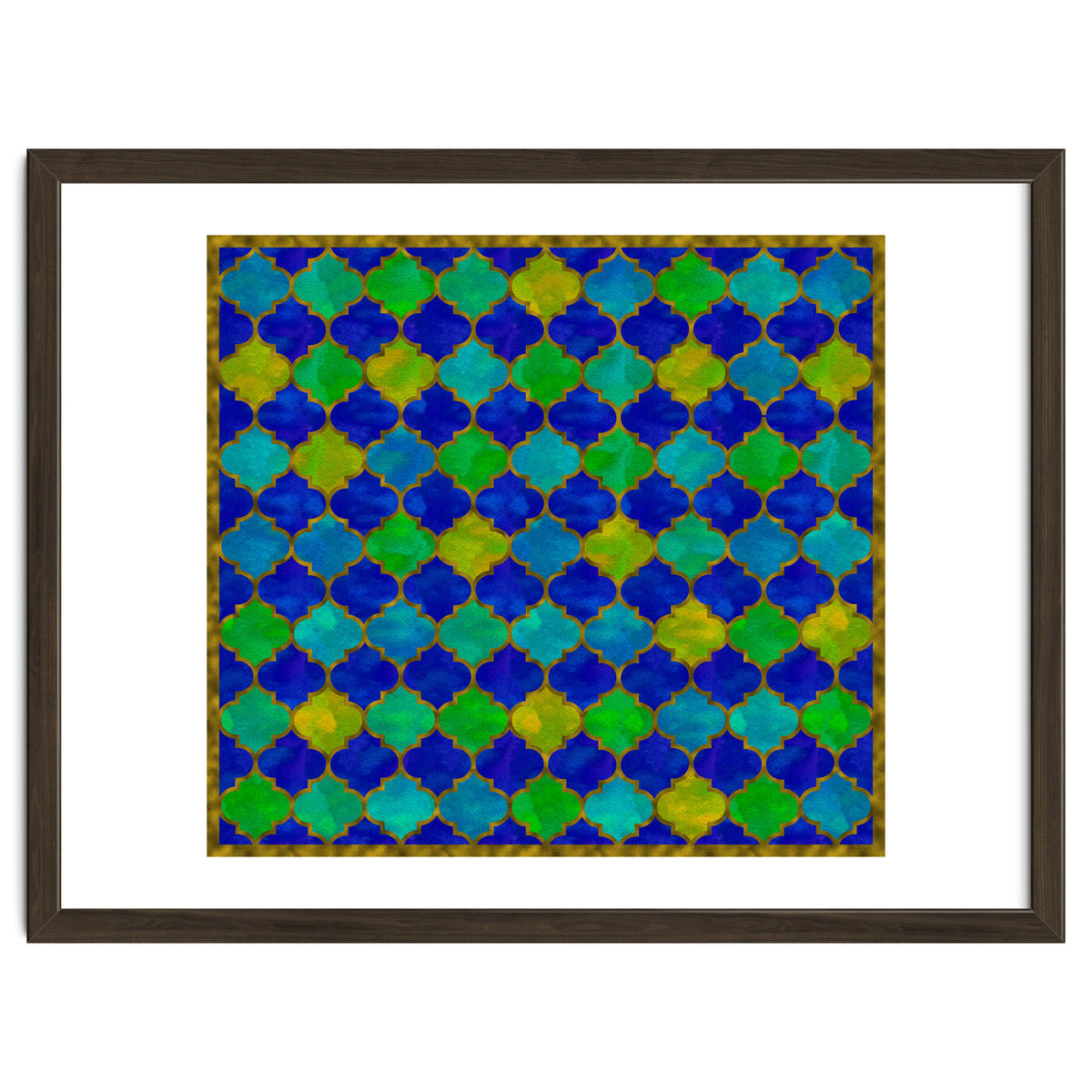 Ocean Breeze - Watercolor Moroccan Lattice