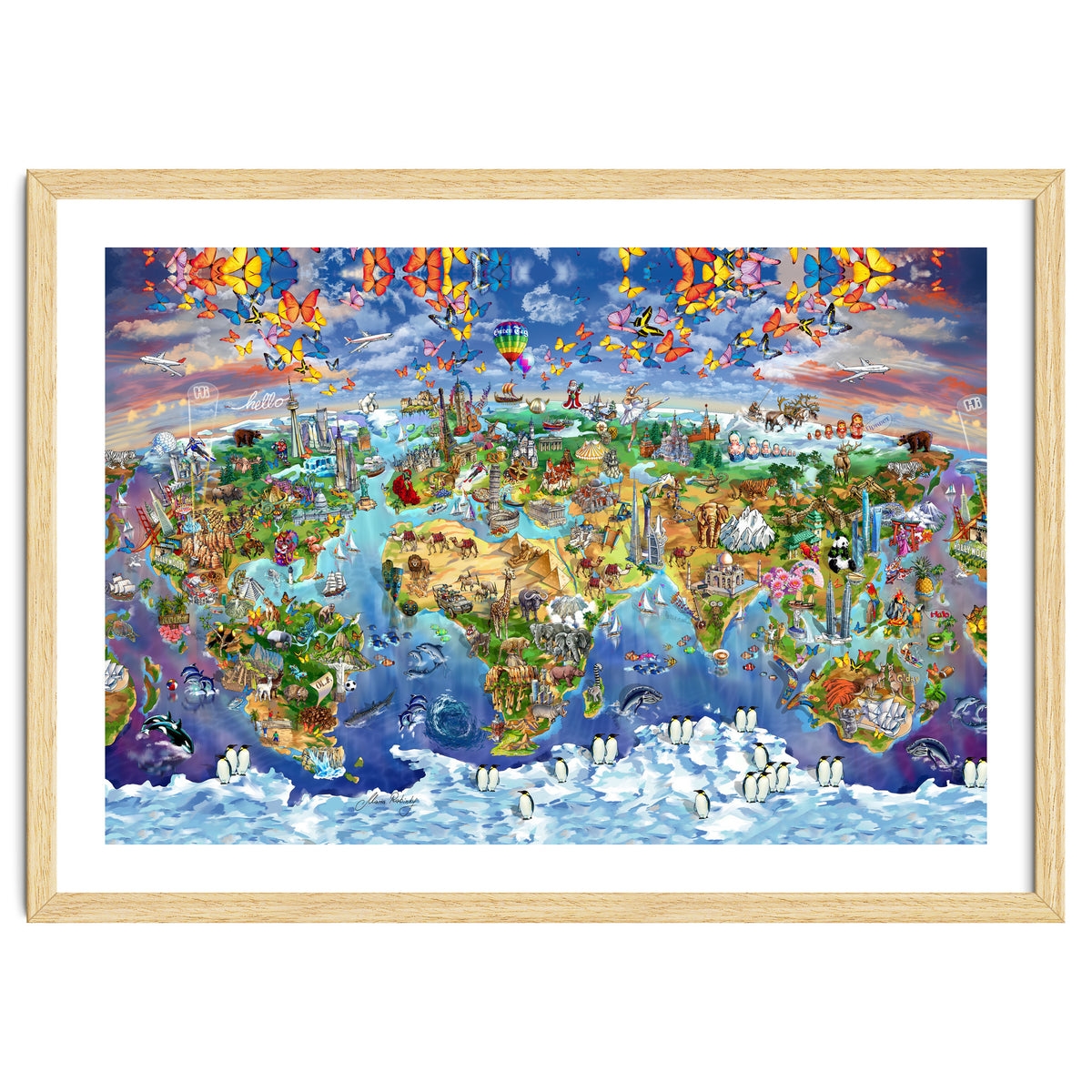 World Wonders Illustrated Map