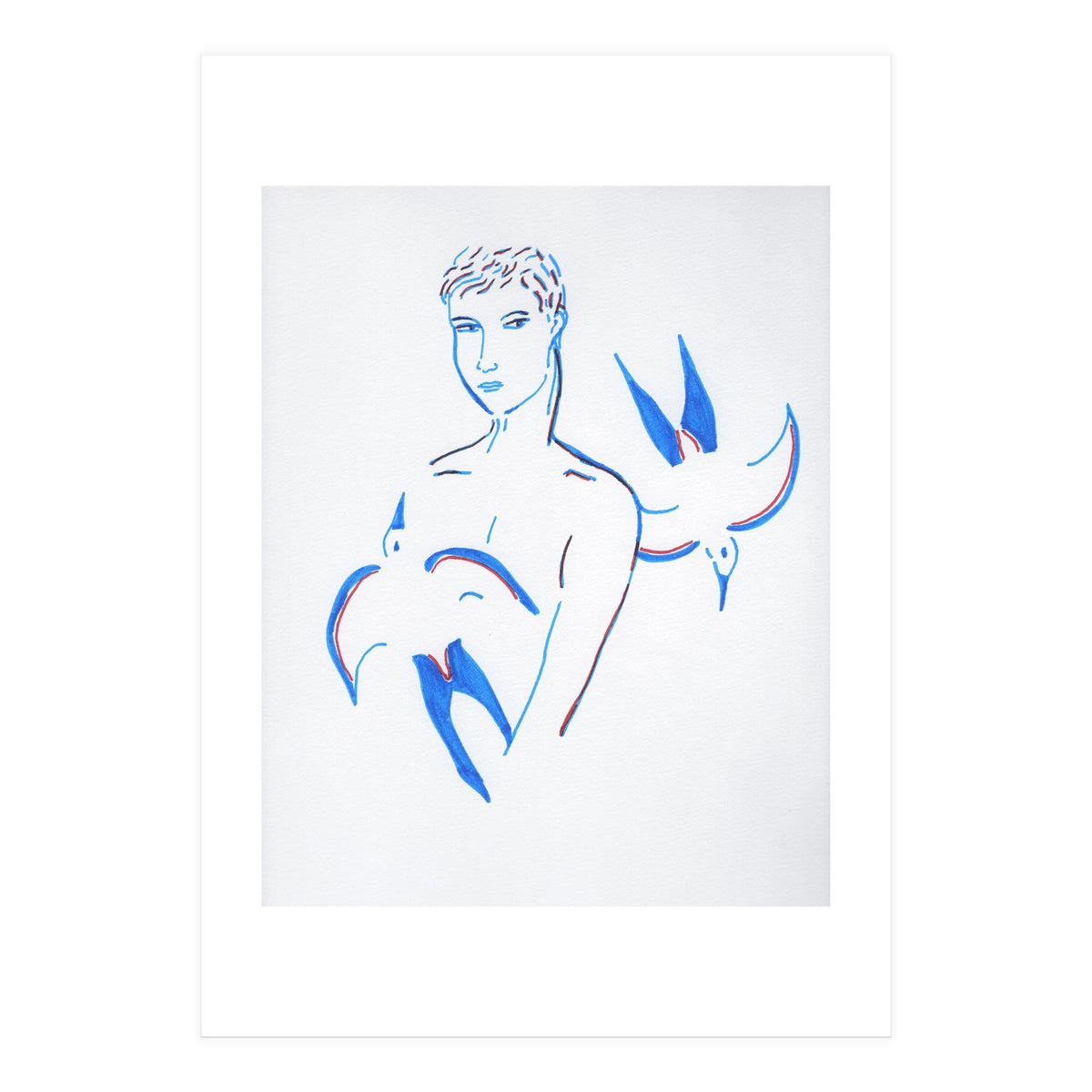 Boy with blue birds (Print Only)