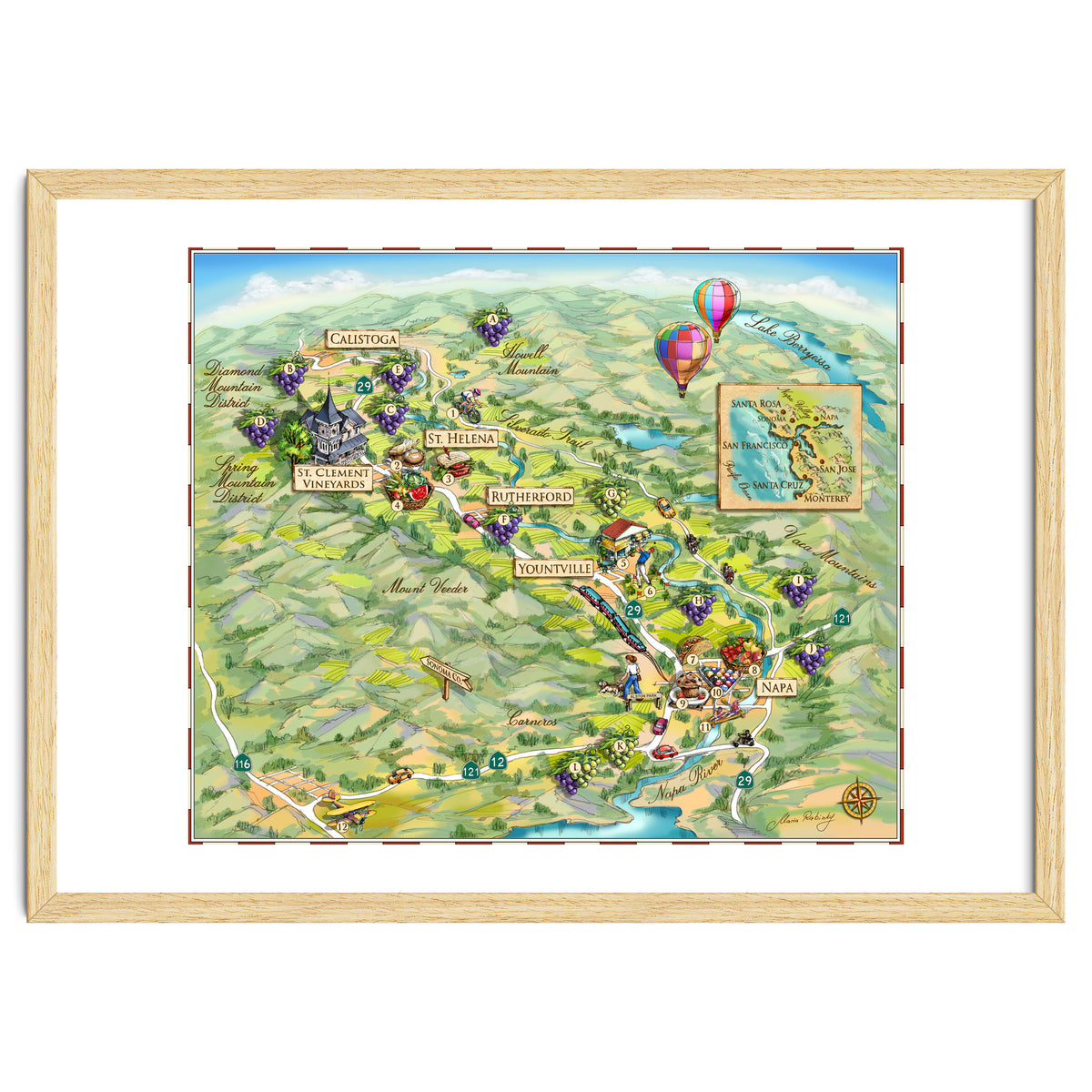 Napa Valley Illustrated Map