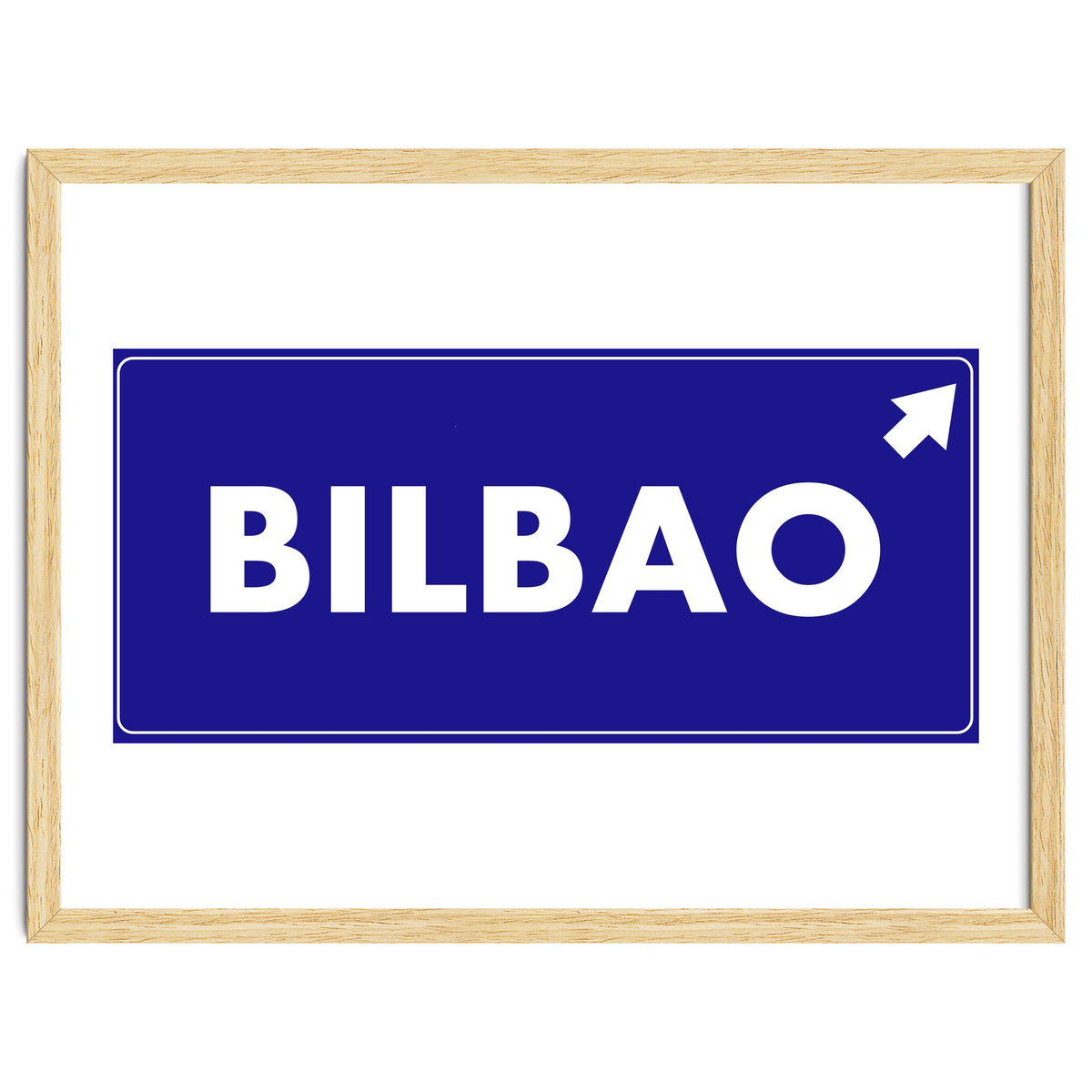 Let`s go to Bilbao, Spain! Blue road sign