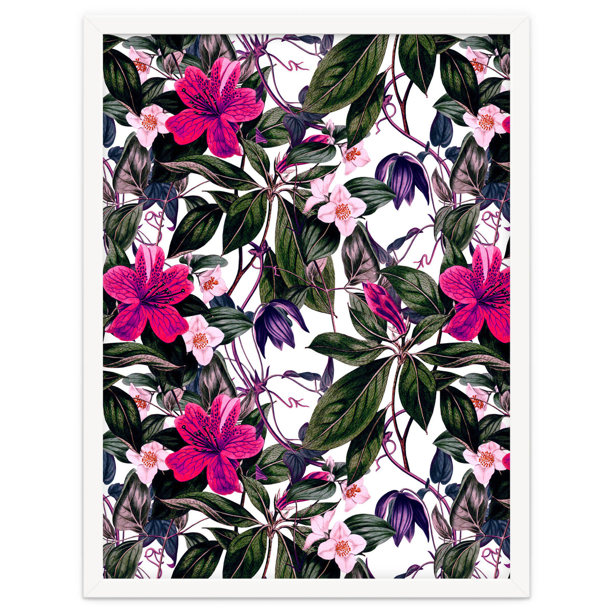 Pattern antique botanical flowers