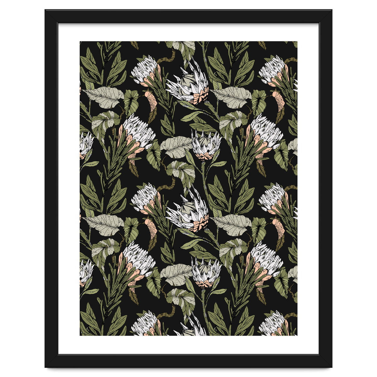 Dark pattern botanical boho